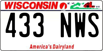 WI license plate 433NWS