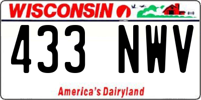 WI license plate 433NWV