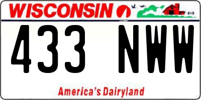 WI license plate 433NWW