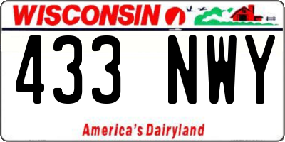 WI license plate 433NWY