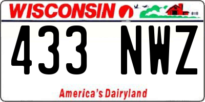 WI license plate 433NWZ