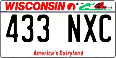 WI license plate 433NXC