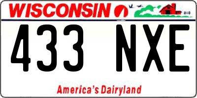 WI license plate 433NXE