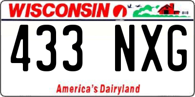 WI license plate 433NXG