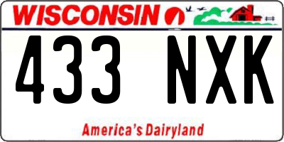 WI license plate 433NXK