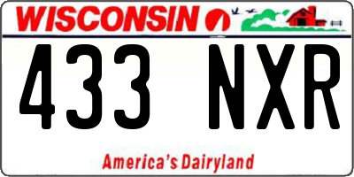 WI license plate 433NXR