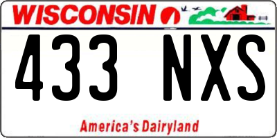 WI license plate 433NXS