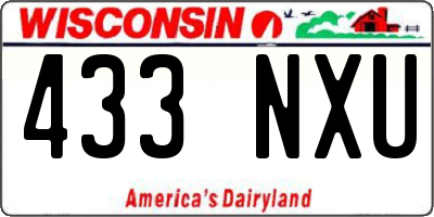 WI license plate 433NXU