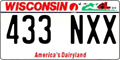 WI license plate 433NXX
