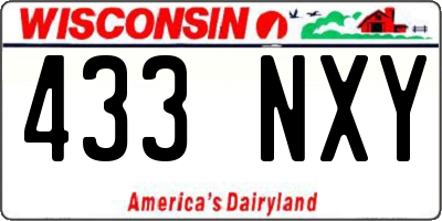 WI license plate 433NXY