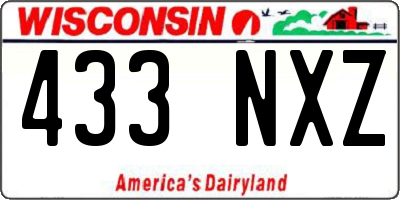 WI license plate 433NXZ