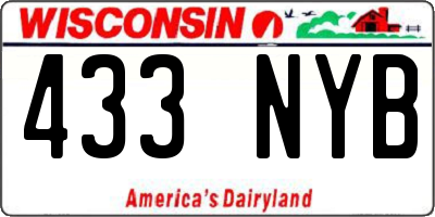 WI license plate 433NYB