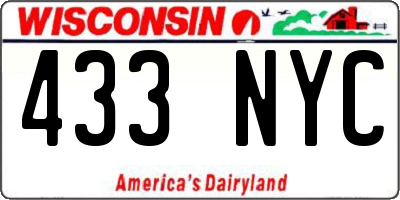 WI license plate 433NYC