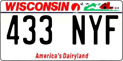 WI license plate 433NYF