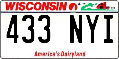 WI license plate 433NYI