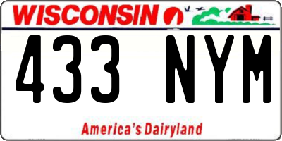 WI license plate 433NYM