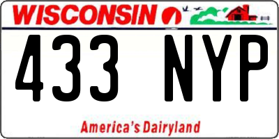 WI license plate 433NYP