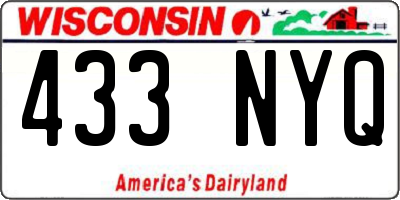 WI license plate 433NYQ