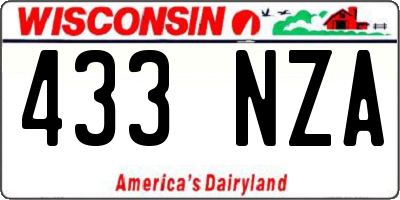 WI license plate 433NZA