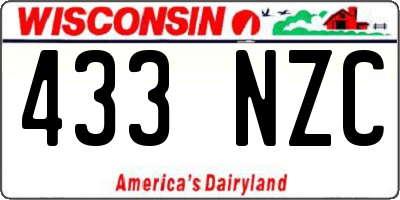 WI license plate 433NZC