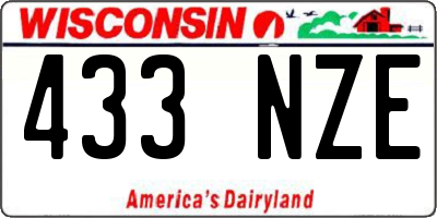WI license plate 433NZE