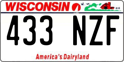 WI license plate 433NZF