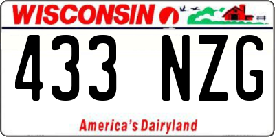 WI license plate 433NZG