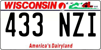 WI license plate 433NZI