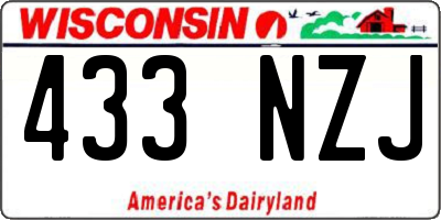 WI license plate 433NZJ