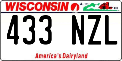WI license plate 433NZL