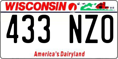 WI license plate 433NZO
