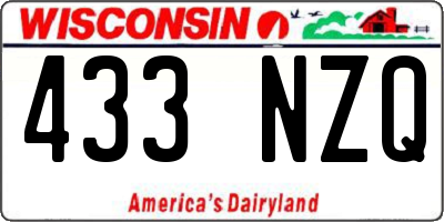 WI license plate 433NZQ