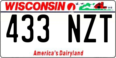 WI license plate 433NZT