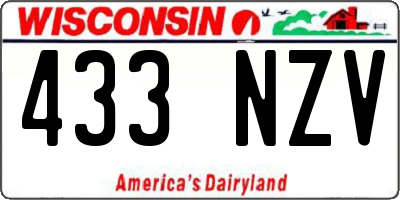 WI license plate 433NZV