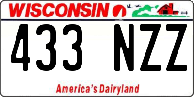 WI license plate 433NZZ