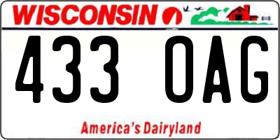 WI license plate 433OAG