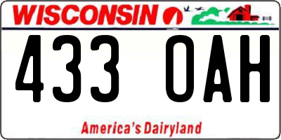 WI license plate 433OAH