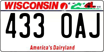 WI license plate 433OAJ
