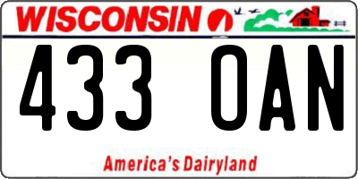 WI license plate 433OAN