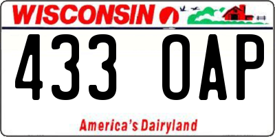 WI license plate 433OAP
