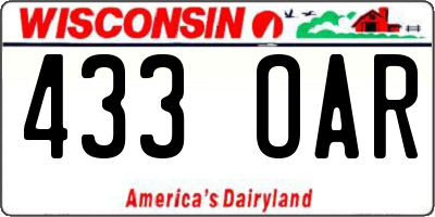 WI license plate 433OAR