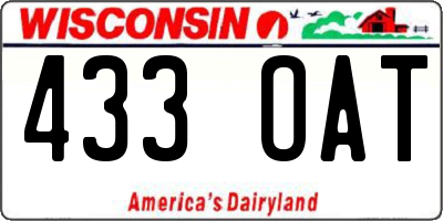 WI license plate 433OAT