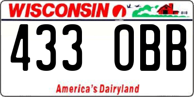 WI license plate 433OBB