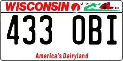 WI license plate 433OBI