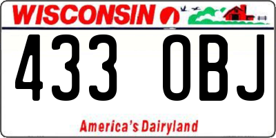 WI license plate 433OBJ