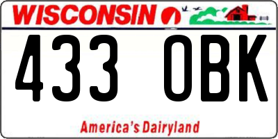 WI license plate 433OBK
