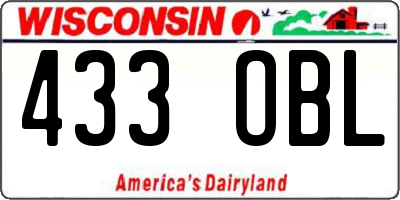 WI license plate 433OBL