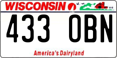 WI license plate 433OBN