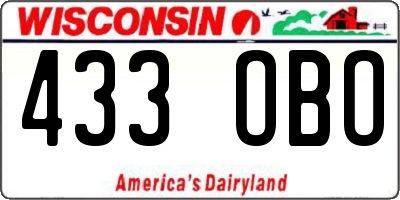 WI license plate 433OBO