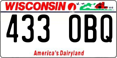 WI license plate 433OBQ
